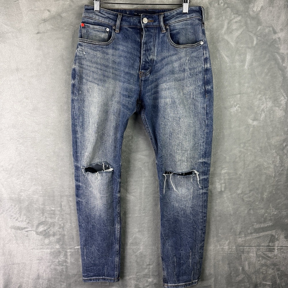Scotch & Soda Men's Distressed Slim Jeans W30 L30 Blue Denim